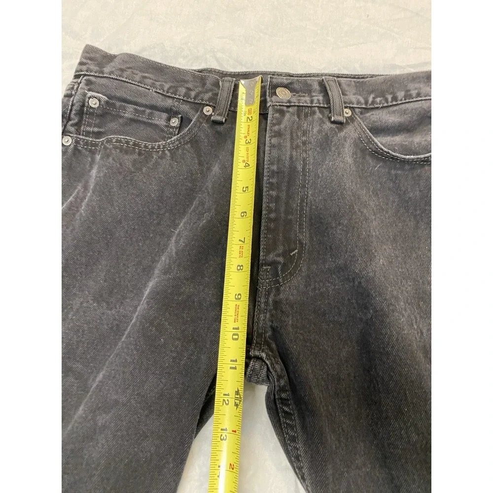 Levi's 505 Jeans Mens 36x30 Black Gray Straight Leg Denim Faded Wash